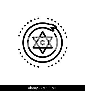 Mystische Ornament Farbe Linie Symbol. Isoliertes Vektorelement. Skizzieren Sie das Piktogramm für Webseite, mobile App, Promo Stock Vektor