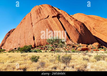 Wandern um den Uluru Ayers Rock. Nördliches Territorium. Australien Stockfoto