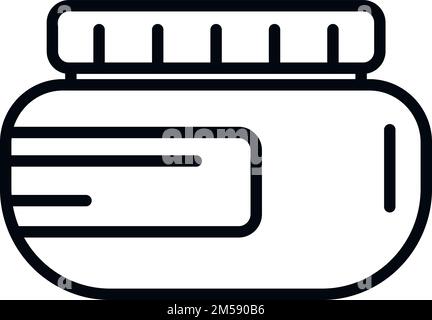 Konturvektor des Nagelcremebechers. Polnische Pflege. Wellness-Kosmetik Stock Vektor