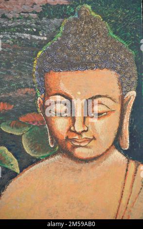 Lord Buddha meditiert Kunstmalerei Stockfoto