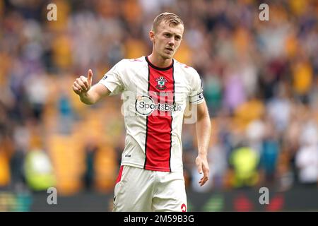 Ein Dateifoto vom 03. Bis 09-2022 von James ward-Prowse in Southampton, der glaubt, dass der Kampf gegen Southampton in einem kritischen Zauber der Saison vor einer Reihe von „gewinnbaren Spielen“ steht, nachdem er an den Fuß des Tisches der Premier League gerutscht ist. Ausgabedatum: Dienstag, 27. Dezember 2022. Stockfoto