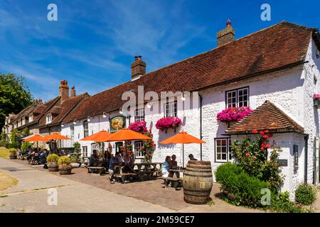 England, East Sussex, Eastbourne, East Dean Village, The Tiger Inn Pub *** Lokale Beschriftung *** UK,United Kingdom,Großbritannien,England,English, Stockfoto