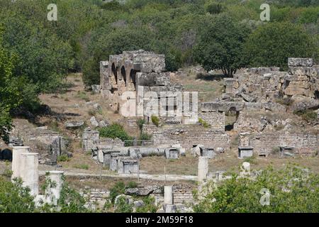 Hadrianbäder in Aphrodisias Antike Stadt in Geyre, Aydin, Turkiye Stockfoto