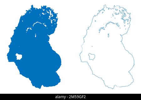 Lake Chilwa (Afrika, Republik Malawi) Kartenvektordarstellung, skizzierte Karte Stock Vektor
