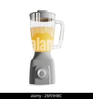 Abbildung eines Standmixers, isoliert auf weißem Hintergrund Stockfoto