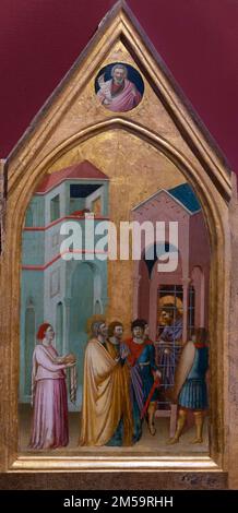 Johannes der Täufer im Gefängnis, Giotto, ca. 1330-1335, Gemaldegalerie Alte Meister, Dresden, Deutschland, Europa Stockfoto