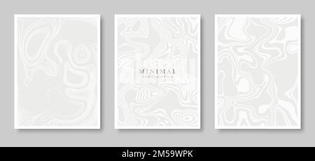 Modernes Cover-Design-Set. Abstraktes wellenförmiges Linienmuster. Kreative Sammlung für den geschäftlichen Hintergrund, Broschürenvorlage, Broschüre, Flyer. Stock Vektor