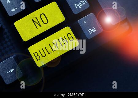Schreiben mit Text No Bullying. Geschäftsidee stoppt aggressives Verhalten unter Kindern Stockfoto