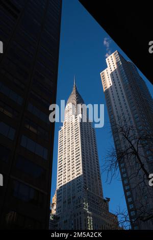 Ich schaue auf das Chrysler Building, New York Stockfoto