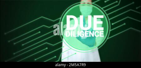Handschriftstellzeichen Due Diligence. Geschäftsansatz Vermeiden Sie es, andere Geschäftseigentum für eine Vereinbarung zu schädigen Stockfoto