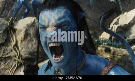 Jake Sully (gesprochen von Sam Worthington) im „Avatar“ von Twentieth Century Fox (2009). Foto: Twentieth Century Fox Stockfoto