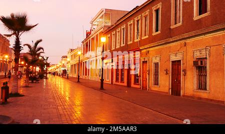 Häuser des kolonialen Viertels, Iquique, Chile Stockfoto
