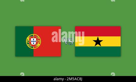 Portugal gegen Ghana Fußball Match Designelement. Stockfoto