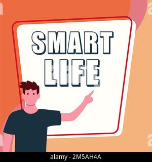 Inspiration mit dem Schild Smart Life. Wort für Ansatz aus dem Rahmen der Prävention und des Lebensstils Stockfoto