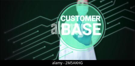 Konzeptionelle Überschrift Kundenbasis. Business Showcase ermutigen Sie Kunden, Ihre Marke zu kaufen Stockfoto