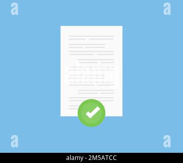 roval-Dokument, Zustimmung, qualifiziertes Icon-Logo-Design. Bestätigtes oder genehmigtes Dokument. Symbol für Unternehmen. Vertragsbedingungen, Forschungsgenehmigungsvektor. Stock Vektor