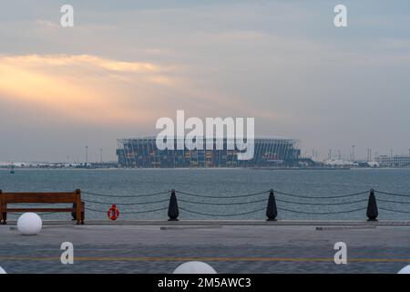 Stadium 974, früher bekannt als Ras Abu Aboud Stadium, ist ein Fußballstadion, das in Doha, Katar, für die FIFA-Weltmeisterschaft 2022 gebaut wird. Stockfoto