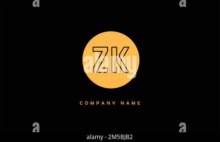 ZK, KZ abstrakte Buchstaben Logo Monogramm Stock Vektor