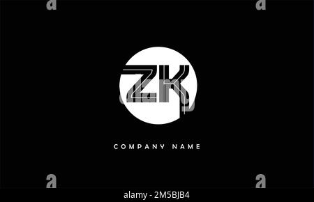 ZK, KZ abstrakte Buchstaben Logo Monogramm Stock Vektor