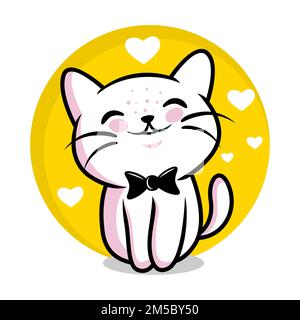 Lustiger Zeichentrickfilm, Smart-Cat-Logo Stock Vektor