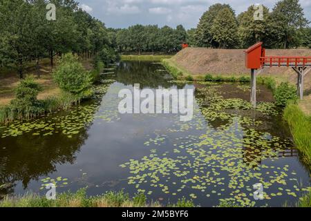 Festung Bourtange, Graben- und Toilettenhaus, Provinz Groningen, Niederlande Stockfoto