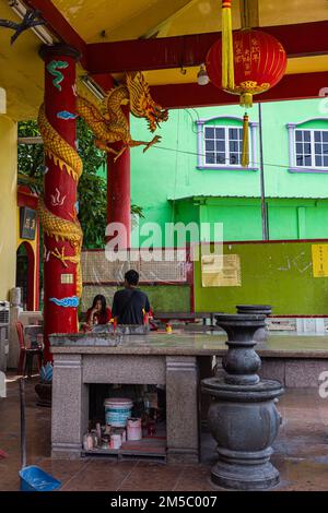 Pulau Ketam, Malaysia - 26. Dezember 2022: Pulau Ketam bedeutet Krabbeninsel, es ist eine kleine Insel vor der Küste von Klang. Chinesische Temp Stockfoto