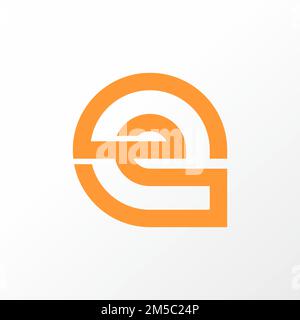 Einfache und einzigartige E-Schriftart in Buchstaben oder Worten mit einzigartigem Grafiksymbol Logo-Design abstraktes Konzept Vektormaterial mit Initialen oder Monogrammen Stock Vektor