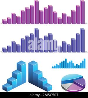 Satz glänzender Grafiken und Diagramme Stock Vektor