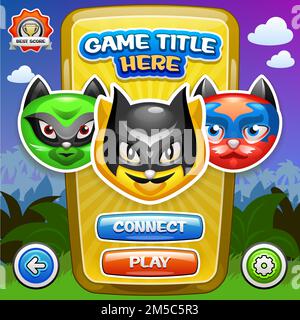 Spiel-UI. Hauptmenü. Vector eps 10. Stock Vektor