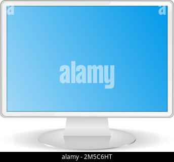 Weißer Computermonitor, Vektor EPS10-Abbildung Stock Vektor
