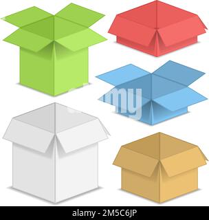 Satz Papierkartons, Abbildung Vektor EPS10 Stock Vektor