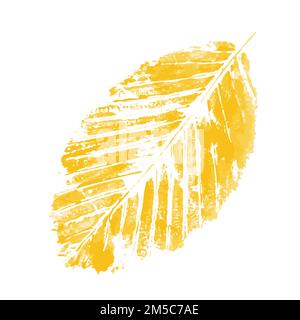 Druck gelber Herbstblätter mit handbemalten Aquarellen Stock Vektor