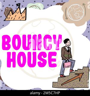 Konzeptausstellung Bouncy House. Internet Concept Automated Programm, das über das Internet läuft Künstliche Intelligenz Stockfoto