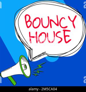 Konzeptausstellung Bouncy House. Konzept bedeutet automatisiertes Programm, das über das Internet läuft Künstliche Intelligenz Stockfoto
