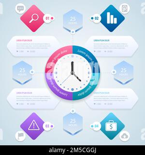 Infografik. Infografik-Vorlage für Zeitmanagement-Planung. Vektordarstellung. Eps 10. Stock Vektor