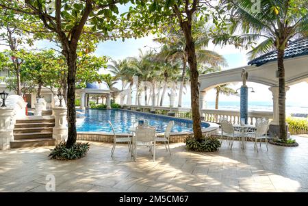 4-Sterne-Resort Lan rung in Ba Ria - Provinz Vung Tau, Vietnam - 21. Dezember 2022: Blick auf das 4-Sterne-Resort Lan rung in Ba Ria - Provinz Vung Tau, Vietnam Stockfoto