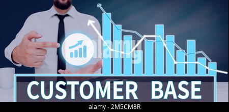 Konzeptionelle Überschrift Kundenbasis. Konzept bedeutet, Kunden zum Kauf Ihrer Marke zu ermutigen Stockfoto