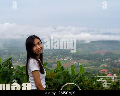 Frau Asain und Nationalität Thai und Mountain in Phetchabun, Thailand. Stockfoto