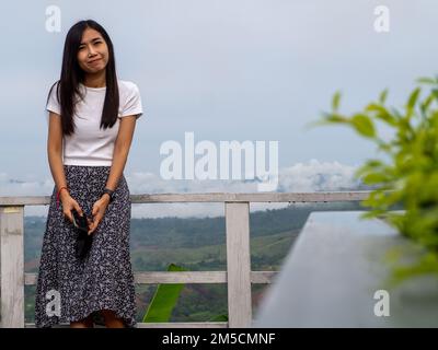 Frau Asain und Nationalität Thai und Mountain in Phetchabun, Thailand. Stockfoto