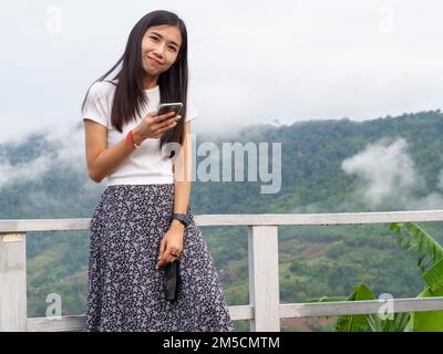 Frau Asain und Nationalität Thai und Mountain in Phetchabun, Thailand. Stockfoto