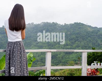 Frau Asain und Nationalität Thai und Mountain in Phetchabun, Thailand. Stockfoto