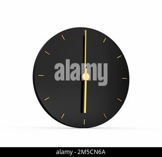 Eine 3D-Abbildung des Symbols „Premium Gold Clock“ Stockfoto