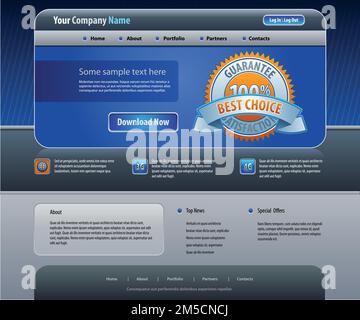 Business-Website-Design-Vorlage Stock Vektor