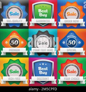 Sale-of-Sale-, Best-Buy- und Rabattsymbole/-Labels Stock Vektor
