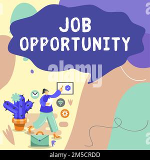 Schreiben mit Anzeige des Textes „Stellenangebot“. Konzept, das eine Chance auf Beschäftigung oder die Chance auf einen Arbeitsplatz bedeutet Stockfoto