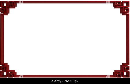 Rahmenelement Banner golden Rot Rosa Farbe abstraktes Retro Muster Vorlage Grafikdesign quadratisches Symbol Dekoration Schmuck frohes chinesisches Neujahr zod Stockfoto