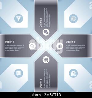 Modernes Banner mit Zahlenoptionen im Origami-Stil. Vektordarstellung eps 10 Stock Vektor