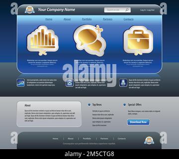 Business-Website-Design-Vorlage Stock Vektor