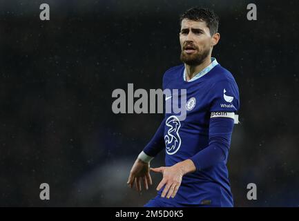 London, England, 27. Dezember 2022. Jorginho of Chelsea während des Premier League-Spiels auf der Stamford Bridge, London. Das Bild sollte lauten: Paul Terry/Sportimage Stockfoto