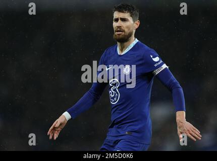 London, England, 27. Dezember 2022. Jorginho of Chelsea während des Premier League-Spiels auf der Stamford Bridge, London. Das Bild sollte lauten: Paul Terry/Sportimage Stockfoto